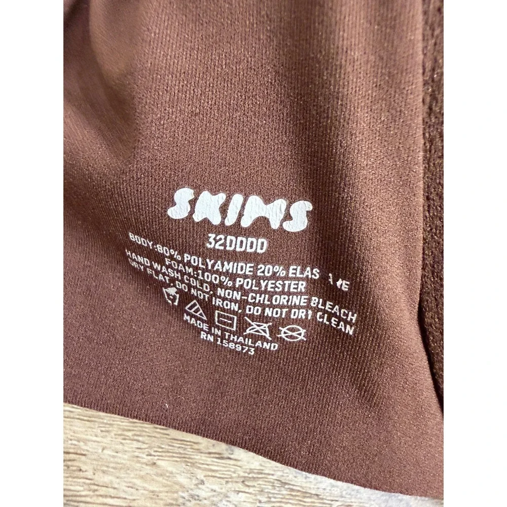 SKIMS Fits Everybody T-Shirt Bra Espresso Brown Underwire 32DDDD 32G